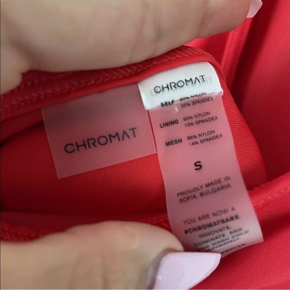 CHROMAT SALDANA RACERBACK ONE-PIECE SWIMSUIT SIZE Small RED cutout Bathingsuit - Picture 8 of 8